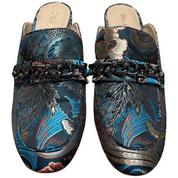 ENZO ANGIOLINI Gilian Women's 9.5 Brocade Floral Mules Black Print Fabric - Picture 8 of 16